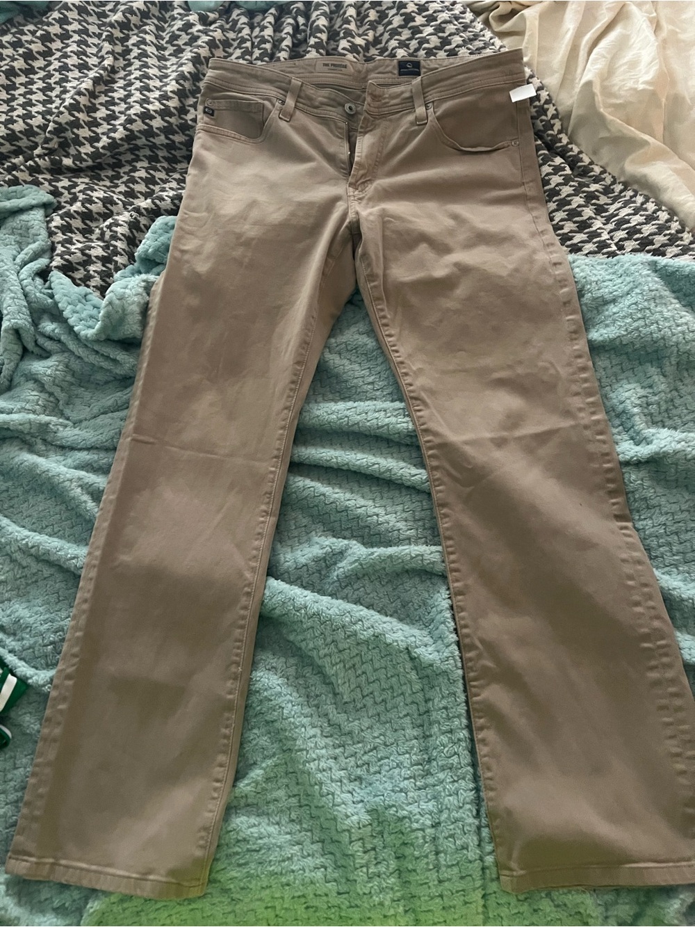 Ag Adriano Goldschmied Men's Straight Jeans in Khaki Brown 33x34